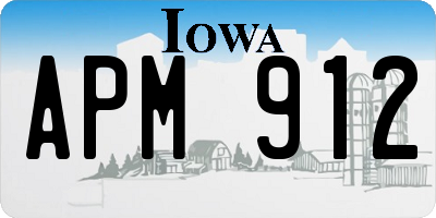 IA license plate APM912