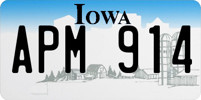 IA license plate APM914