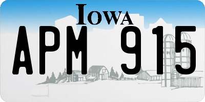 IA license plate APM915