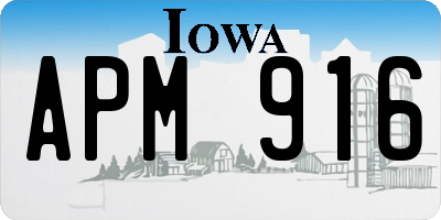 IA license plate APM916