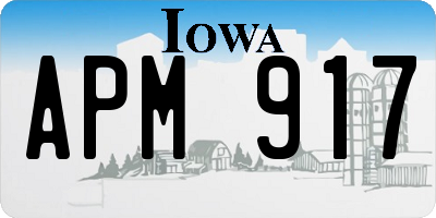 IA license plate APM917