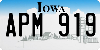 IA license plate APM919