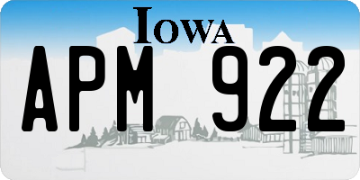 IA license plate APM922