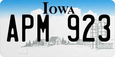 IA license plate APM923