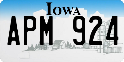 IA license plate APM924