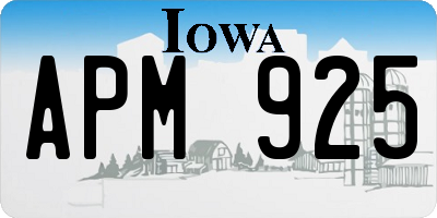 IA license plate APM925