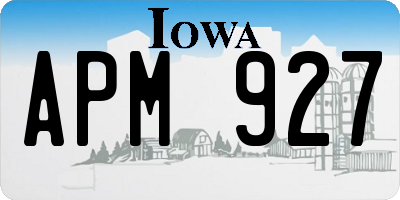 IA license plate APM927