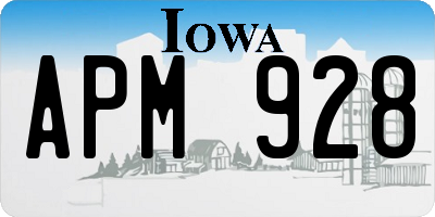 IA license plate APM928