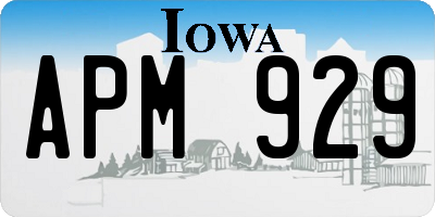 IA license plate APM929