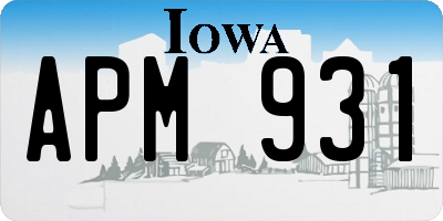 IA license plate APM931
