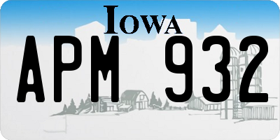 IA license plate APM932