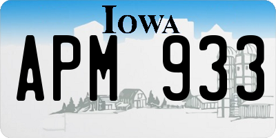 IA license plate APM933