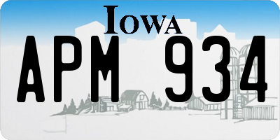 IA license plate APM934