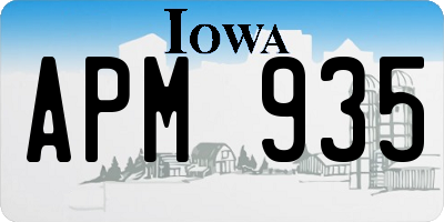 IA license plate APM935