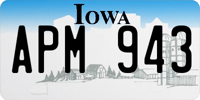IA license plate APM943