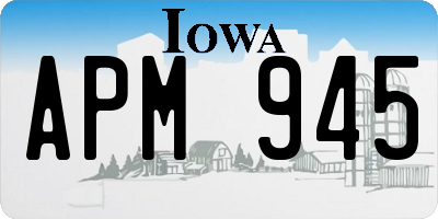 IA license plate APM945