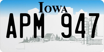 IA license plate APM947