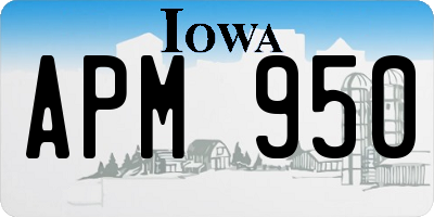 IA license plate APM950