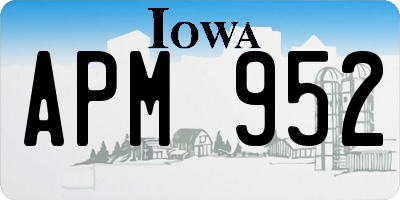 IA license plate APM952