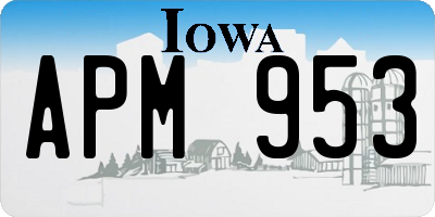 IA license plate APM953