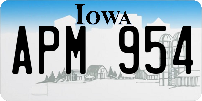 IA license plate APM954