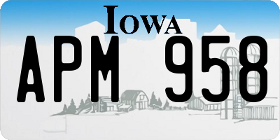 IA license plate APM958