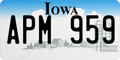 IA license plate APM959