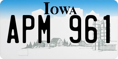 IA license plate APM961