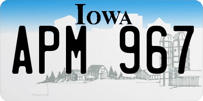 IA license plate APM967