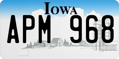 IA license plate APM968