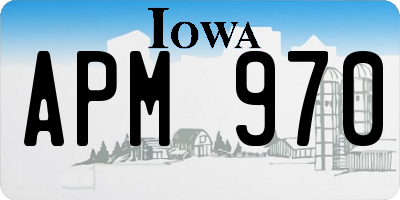 IA license plate APM970