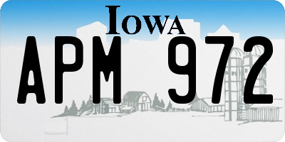 IA license plate APM972