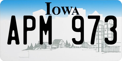 IA license plate APM973