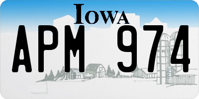IA license plate APM974