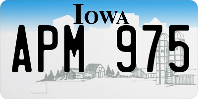 IA license plate APM975