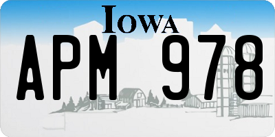 IA license plate APM978