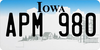 IA license plate APM980