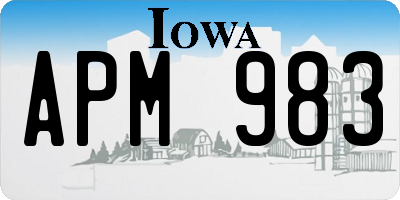 IA license plate APM983