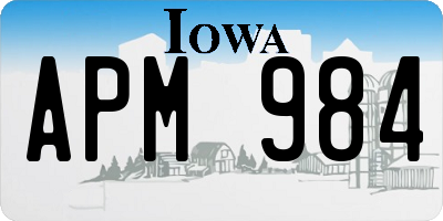 IA license plate APM984