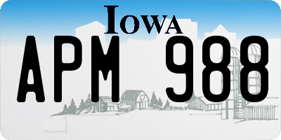 IA license plate APM988