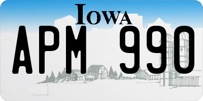 IA license plate APM990