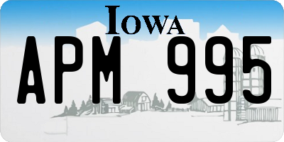 IA license plate APM995