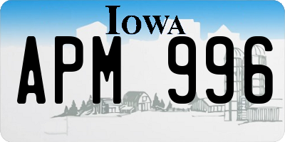 IA license plate APM996