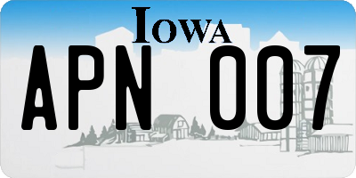 IA license plate APN007