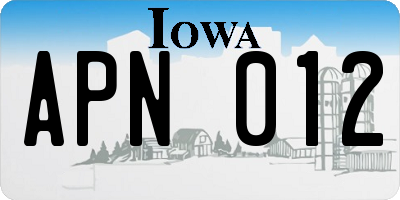 IA license plate APN012