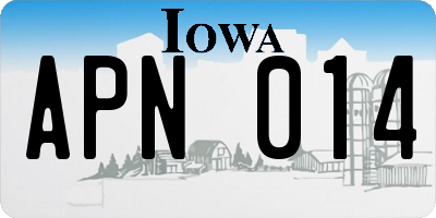 IA license plate APN014