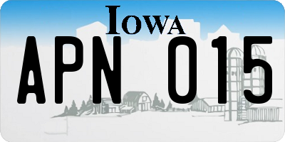 IA license plate APN015