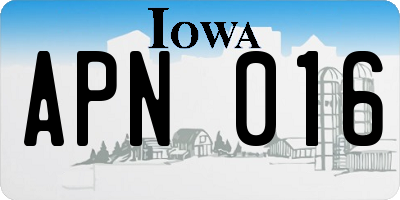 IA license plate APN016