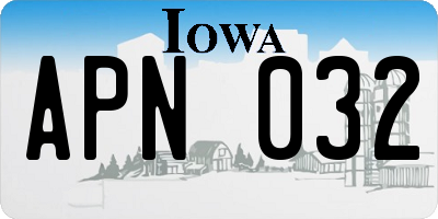 IA license plate APN032