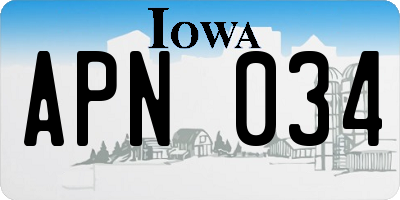 IA license plate APN034